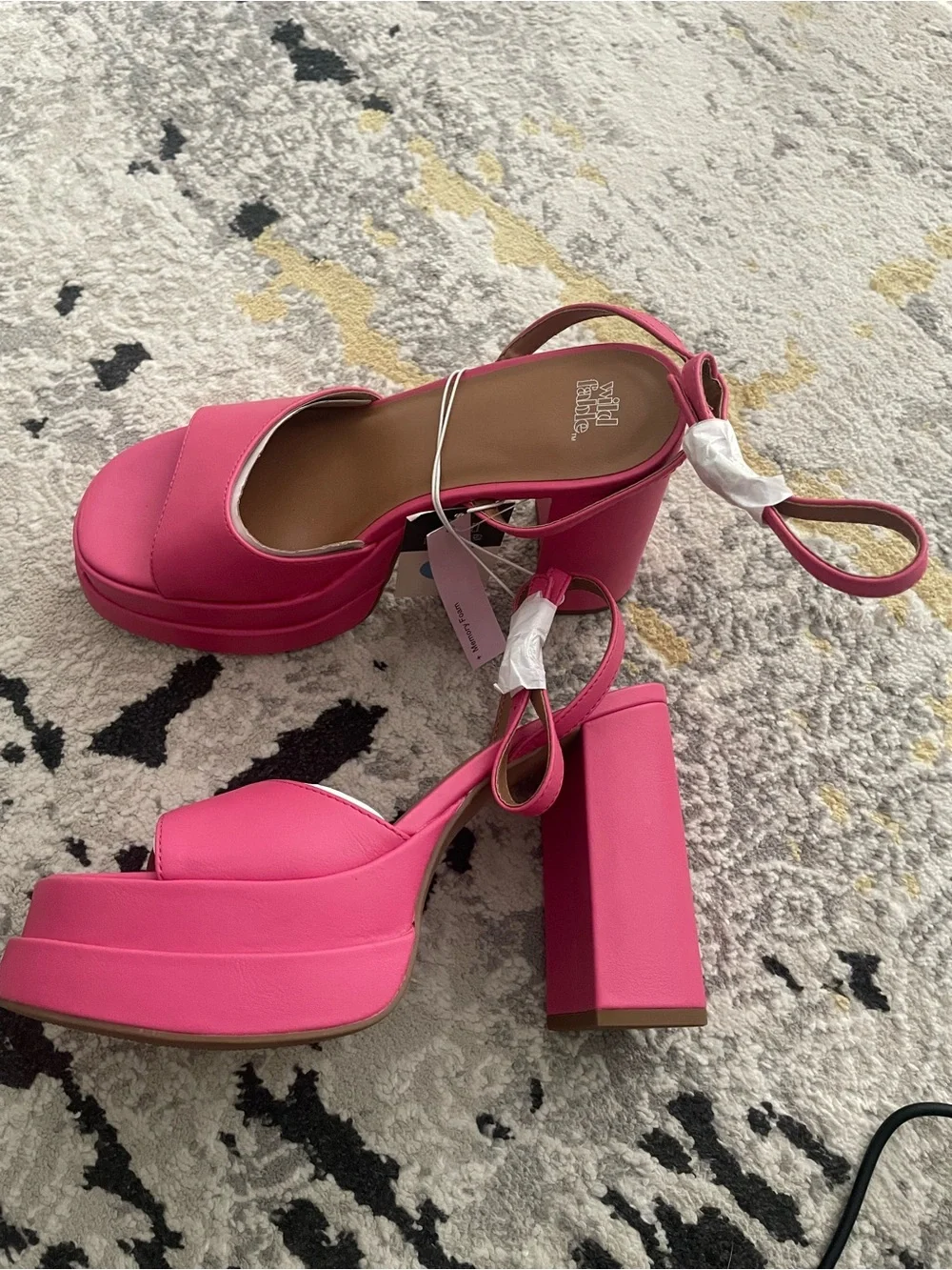 wild fable Hot Pink Platform Block Heel Sandals